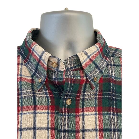 PENDLETON 100% Merino Wool Vintage Button Down Red Blue Plaid Shirt-Men's Large - Picture 2 of 12